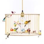 Large birdcage chandelier pendant light woodland nursery kids room playroom nature inspire pendant light birdcage bird woodland nursery