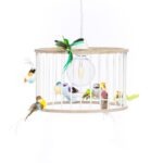 nursery bird lamp playroom pendant light chandelier kids birdcage