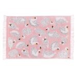 PINK SWAN GIRLS KID ROOM CARPET PLAY RUG MAT