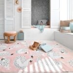 KIDS ROOM RUG PINK RUG SWAN GIRL KID ROOM PLAY RUG MAT LAKALUK