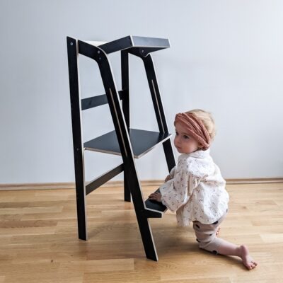 folding learning tower foldable helper tower toddler step stool kitchen tower